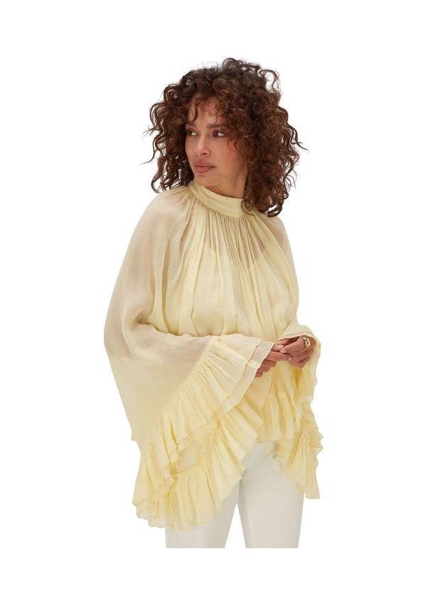 Josh V OIVA oversized top with ruffle details 613 butter yellow