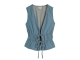 Josh V SEA fitted top with peplum 948 mid blue denim