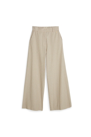 Josh V ODESSA mid-rise wide leg striped trousers 634 stone stripe