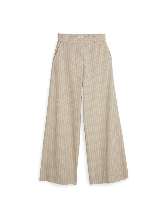 Josh V ODESSA mid-rise wide leg striped trousers 634 stone stripe