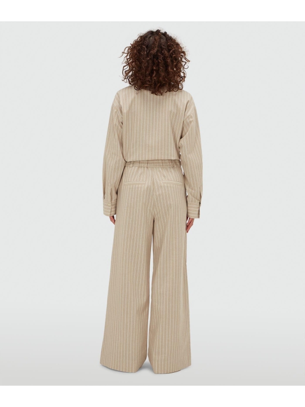 Josh V ODESSA mid-rise wide leg striped trousers 634 stone stripe