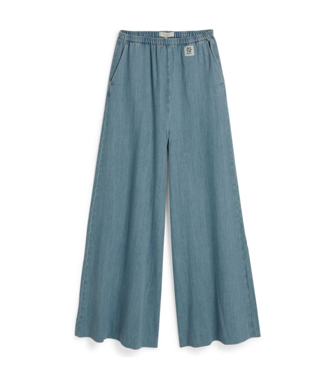 Josh V SERA wide leg trousers in denim look 948 mid blue denim