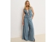 Josh V SERA wide leg trousers in denim look 948 mid blue denim