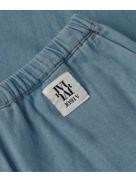 Josh V SERA wide leg trousers in denim look 948 mid blue denim