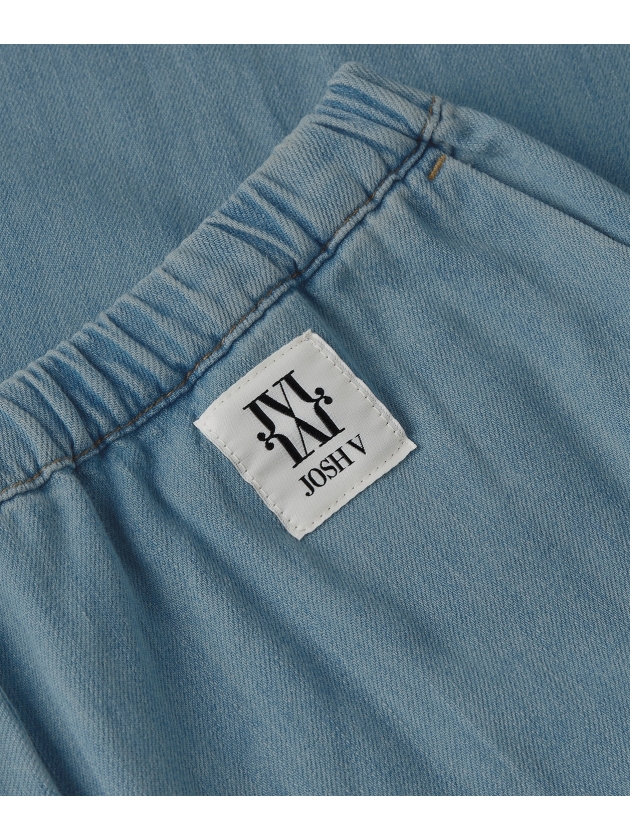 Josh V SERA wide leg trousers in denim look 948 mid blue denim