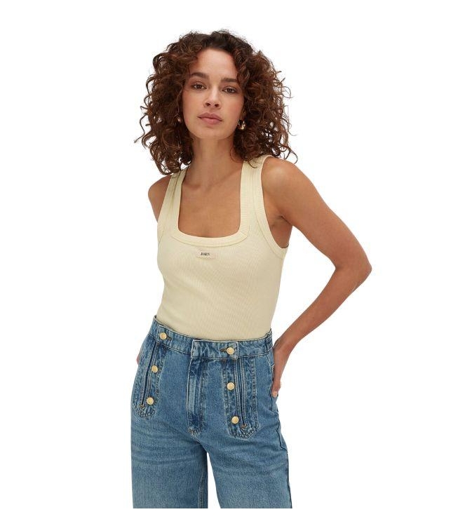 Josh V DIEDA slim fit top with logo 613 butter yellow