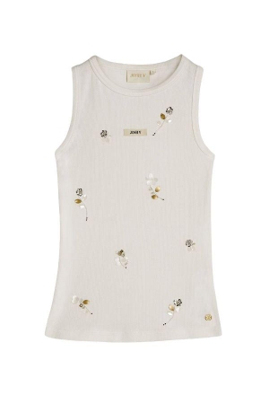 Josh V SWANNY slim fit top with beaded details 033 off white