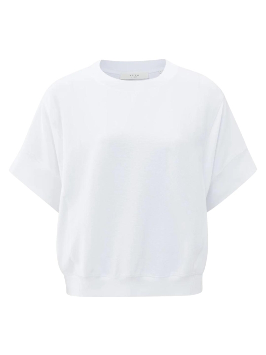 Yaya Ribbed jersey top 00000 Pure white