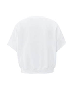 Yaya Ribbed jersey top 00000 Pure white