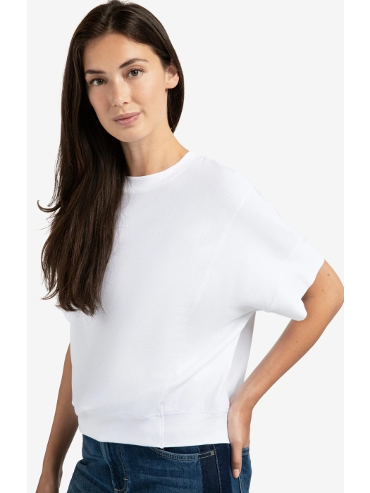 Yaya Ribbed jersey top 00000 Pure white