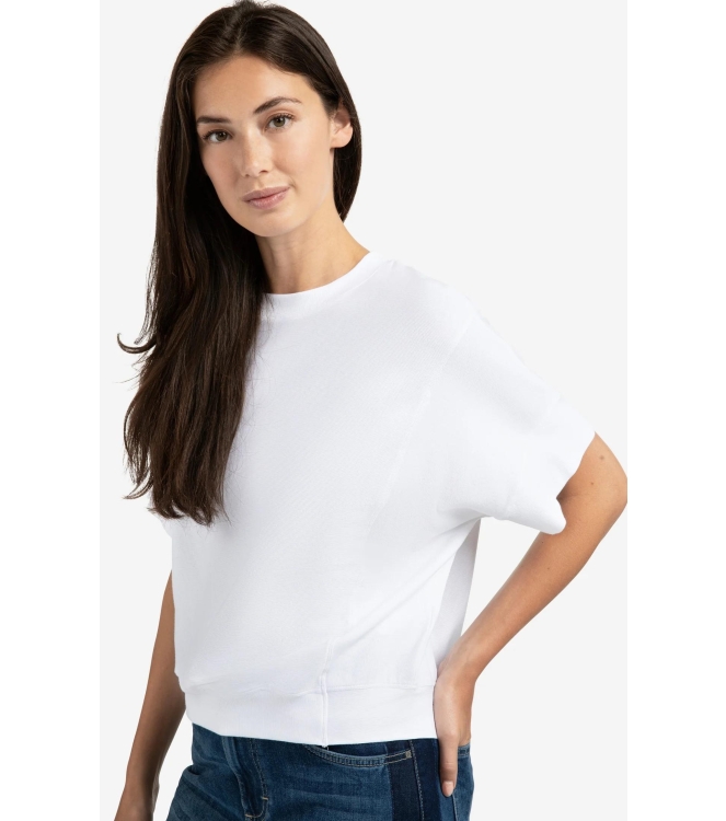 Yaya Ribbed jersey top 00000 Pure white