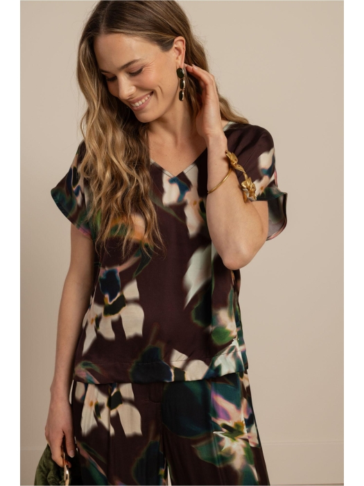 Studio Anneloes Jutta satin flower top 9997 multi color
