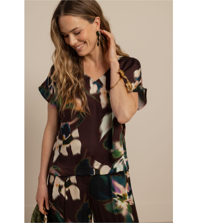Studio Anneloes Jutta satin flower top 9997 multi color