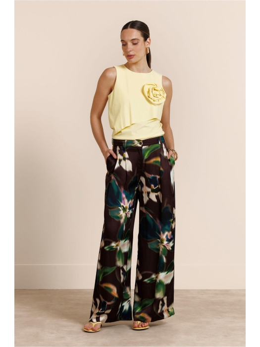 Studio Anneloes Sien satin flower trousers 9997 multi color