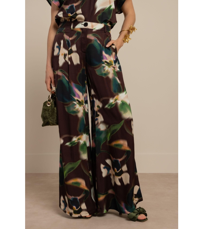 Studio Anneloes Sien satin flower trousers 9997 multi color