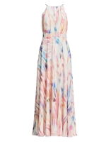 Swing Abendkleid aus Crinkle Chiffon mit 9401 Ivory/multi