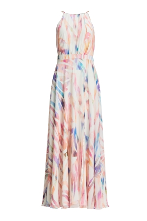 Swing Abendkleid aus Crinkle Chiffon mit 9401 Ivory/multi