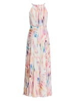 Swing Abendkleid aus Crinkle Chiffon mit 9401 Ivory/multi