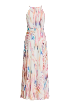 Swing Abendkleid aus Crinkle Chiffon mit 9401 Ivory/multi