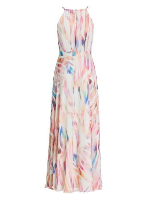 Swing Abendkleid aus Crinkle Chiffon mit 9401 Ivory/multi