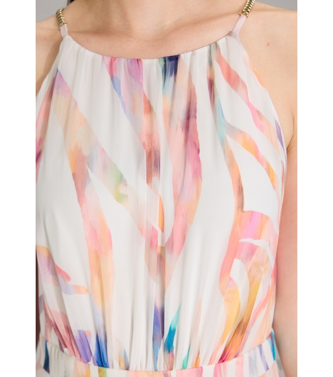 Swing Abendkleid aus Crinkle Chiffon mit 9401 Ivory/multi