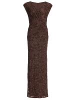 Swing Figurbetontes Abendkleid aus bestic 221 Chocolate brown