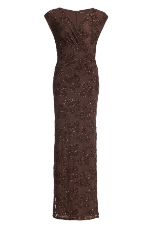 Swing Figurbetontes Abendkleid aus bestic 221 Chocolate brown