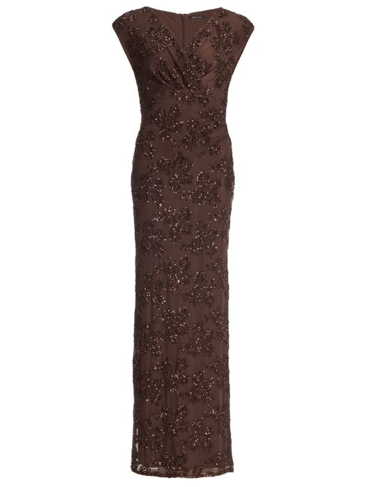 Swing Figurbetontes Abendkleid aus bestic 221 Chocolate brown