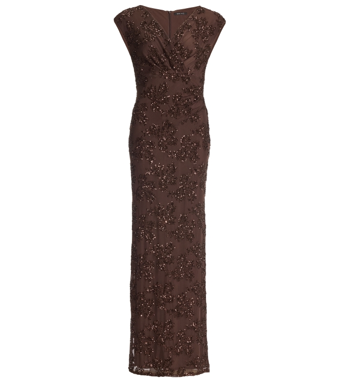 Swing Figurbetontes Abendkleid aus bestic 221 Chocolate brown
