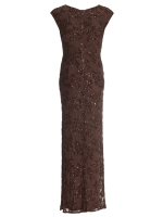 Swing Figurbetontes Abendkleid aus bestic 221 Chocolate brown