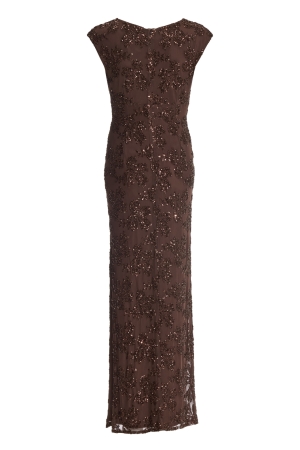 Swing Figurbetontes Abendkleid aus bestic 221 Chocolate brown