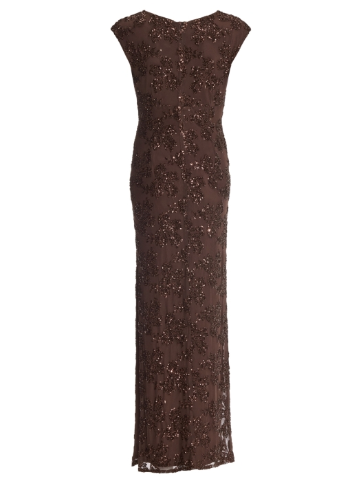 Swing Figurbetontes Abendkleid aus bestic 221 Chocolate brown