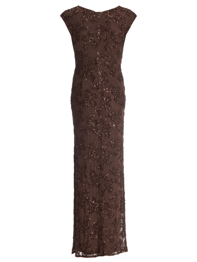 Swing Figurbetontes Abendkleid aus bestic 221 Chocolate brown