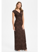 Swing Figurbetontes Abendkleid aus bestic 221 Chocolate brown