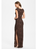 Swing Figurbetontes Abendkleid aus bestic 221 Chocolate brown