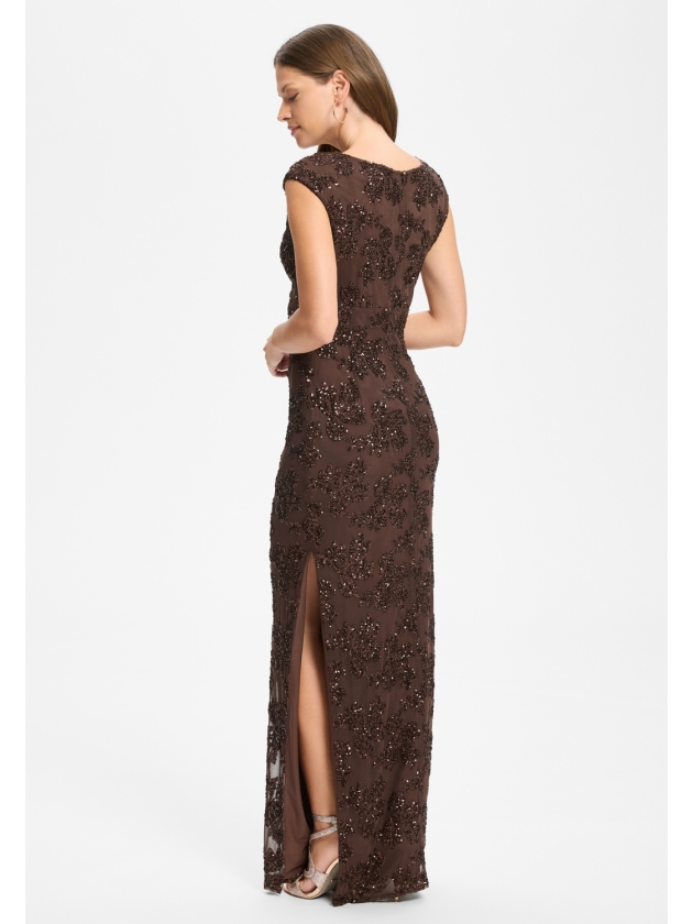 Swing Figurbetontes Abendkleid aus bestic 221 Chocolate brown