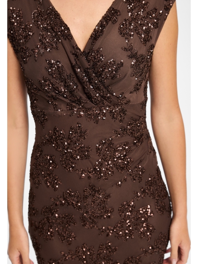 Swing Figurbetontes Abendkleid aus bestic 221 Chocolate brown