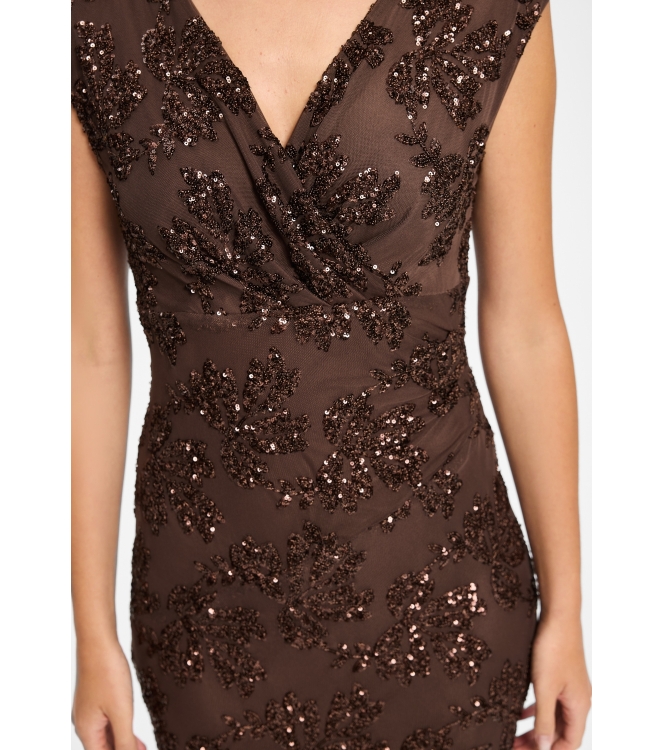 Swing Figurbetontes Abendkleid aus bestic 221 Chocolate brown