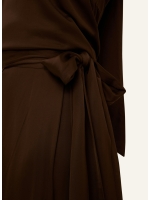 Josh V YAMICIA wrap maxi skirt in satin look 987 brown