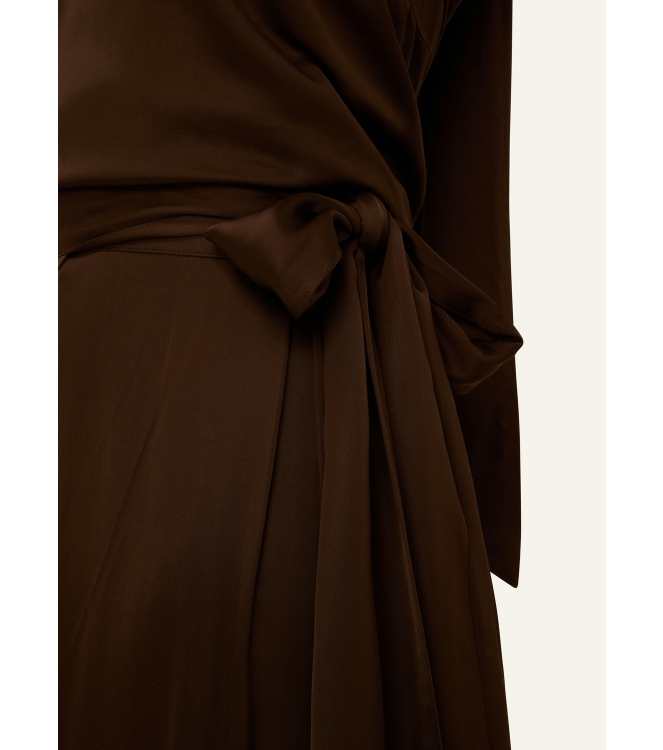 Josh V YAMICIA wrap maxi skirt in satin look 987 brown