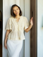 Neo Noir Evienne S Voile Top Butter Yellow
