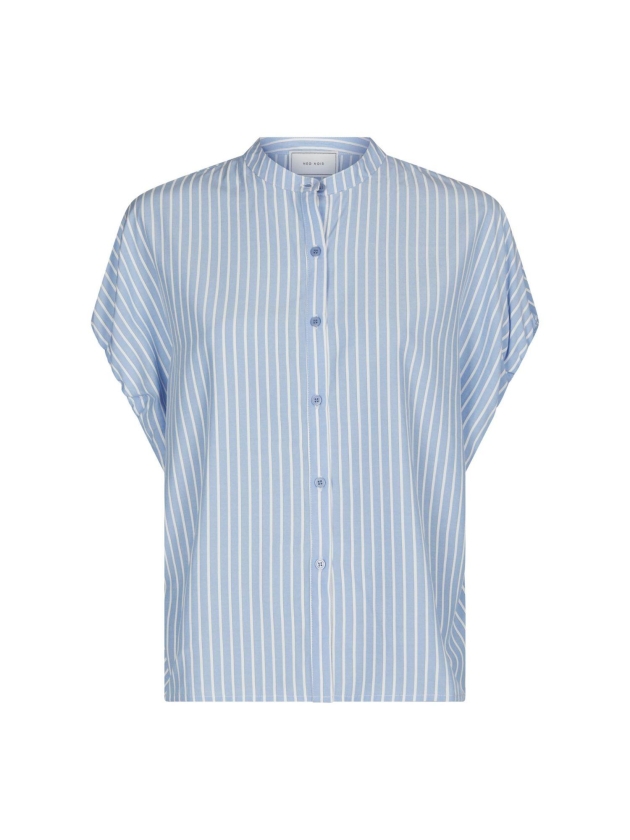 Neo Noir Englana Stripe Blouse Light Blue