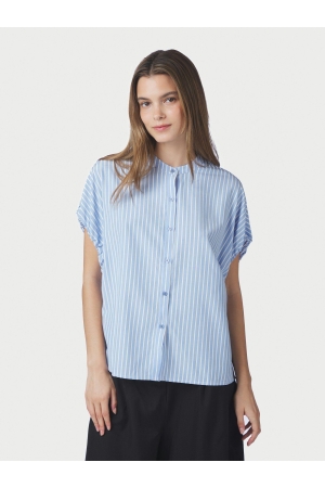 Neo Noir Englana Stripe Blouse Light Blue