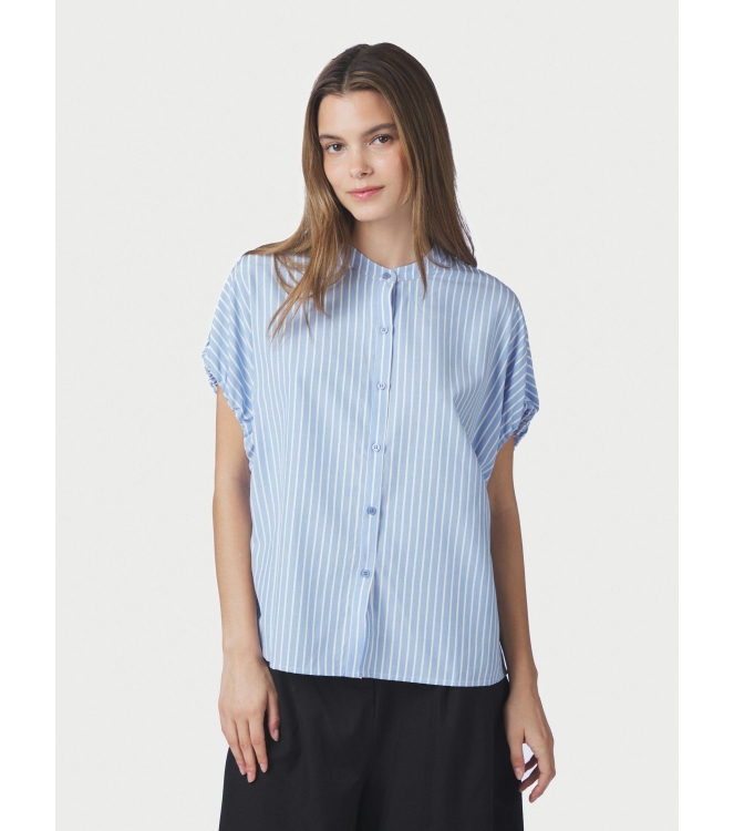 Neo Noir Englana Stripe Blouse Light Blue