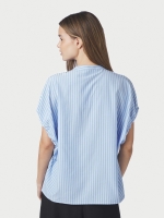 Neo Noir Englana Stripe Blouse Light Blue