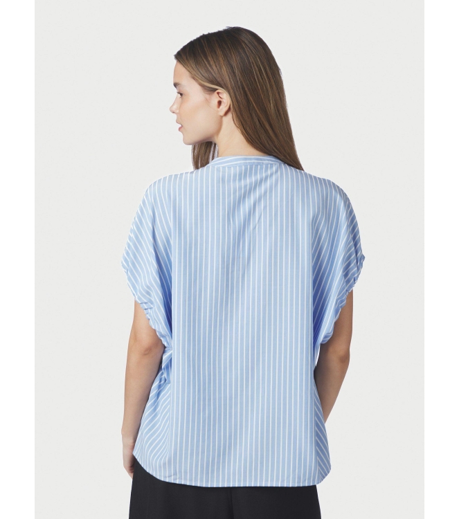 Neo Noir Englana Stripe Blouse Light Blue
