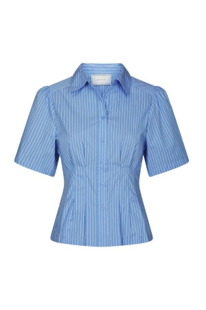 Neo Noir Balara Stripe Poplin Shirt Light Blue