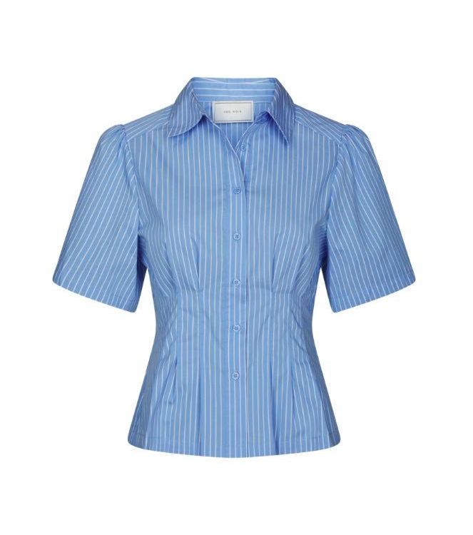 Neo Noir Balara Stripe Poplin Shirt Light Blue