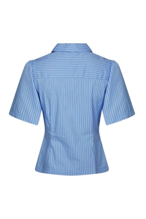 Neo Noir Balara Stripe Poplin Shirt Light Blue