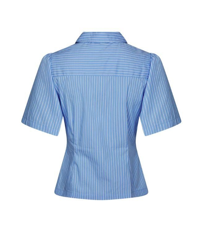 Neo Noir Balara Stripe Poplin Shirt Light Blue